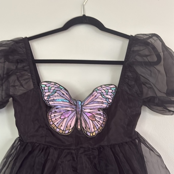 Current Mood Black Dress with Vibrant Butterfly Accents dollskill - Picture 2 of 4